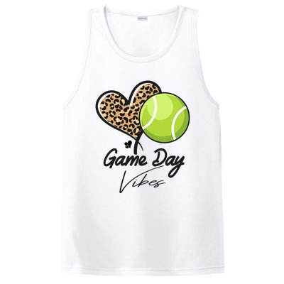 America Tennis Game Day Vibes Tennis Mom Leopard Gift PosiCharge Competitor Tank