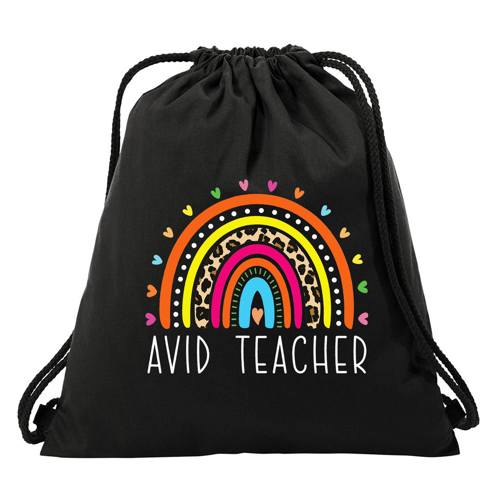 AVID Teacher Gifts Boho Rainbow Back To School Appreciation Drawstring Bag