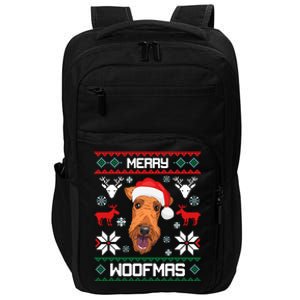 Airedale Terrier Gift For Merry Christmas Woofmas Clothes Gift Impact Tech Backpack