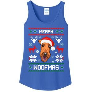 Airedale Terrier Gift For Merry Christmas Woofmas Clothes Gift Ladies Essential Tank