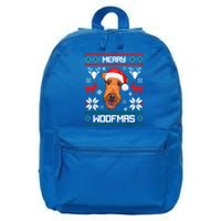 Airedale Terrier Gift For Merry Christmas Woofmas Clothes Gift 16 in Basic Backpack