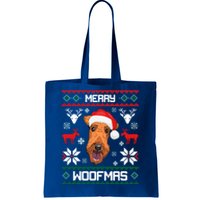 Airedale Terrier Gift For Merry Christmas Woofmas Clothes Gift Tote Bag