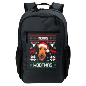 Airedale Terrier Gift For Merry Christmas Woofmas Clothes Gift Daily Commute Backpack