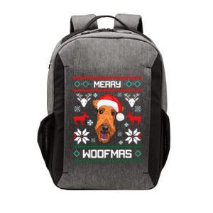 Airedale Terrier Gift For Merry Christmas Woofmas Clothes Gift Vector Backpack