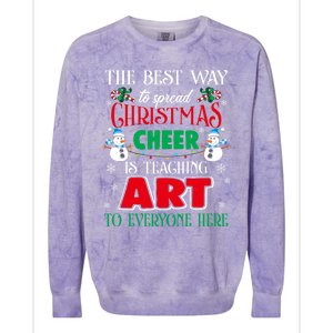 Art Teacher Gift Ugly Sweater Christmas Cheer Artist Colorblast Crewneck Sweatshirt