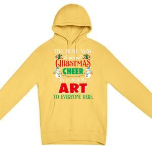 Art Teacher Gift Ugly Sweater Christmas Cheer Artist Premium Pullover Hoodie