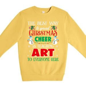 Art Teacher Gift Ugly Sweater Christmas Cheer Artist Premium Crewneck Sweatshirt