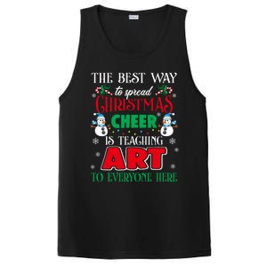 Art Teacher Gift Ugly Sweater Christmas Cheer Artist PosiCharge Competitor Tank