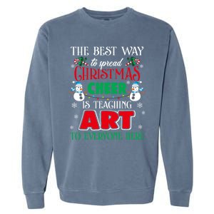 Art Teacher Gift Ugly Sweater Christmas Cheer Artist Garment-Dyed Sweatshirt