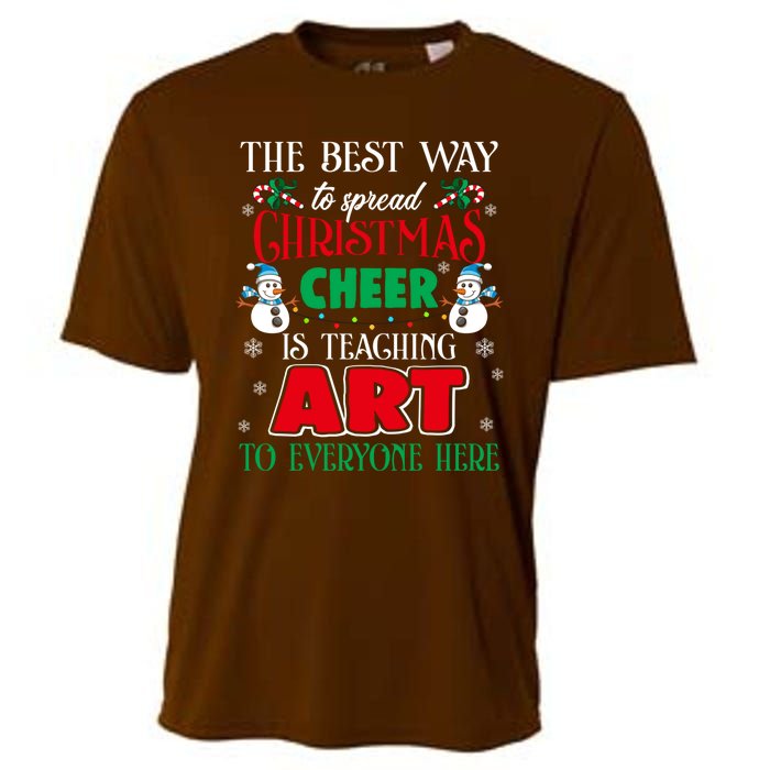 Art Teacher Gift Ugly Sweater Christmas Cheer Artist Cooling Performance Crew T-Shirt