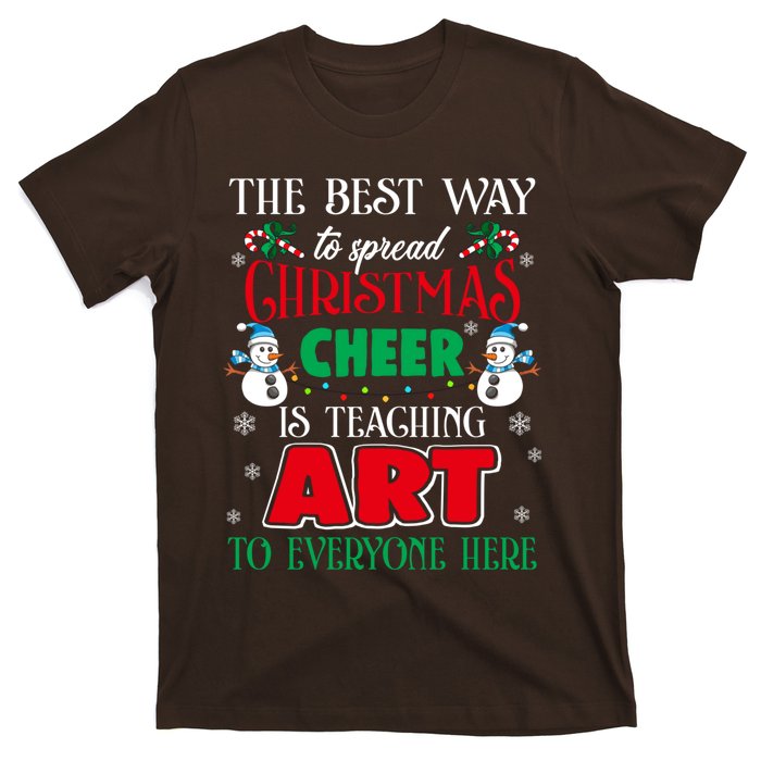 Art Teacher Gift Ugly Sweater Christmas Cheer Artist T-Shirt