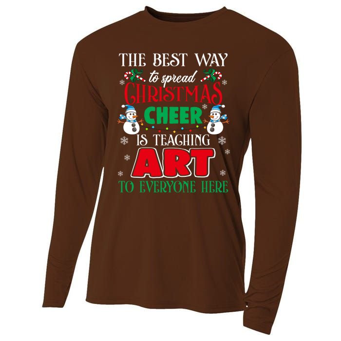 Art Teacher Gift Ugly Sweater Christmas Cheer Artist Cooling Performance Long Sleeve Crew