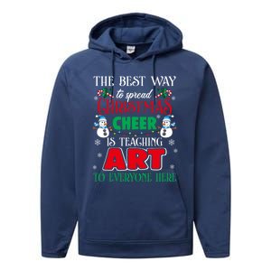 Art Teacher Gift Ugly Sweater Christmas Cheer Artist Performance Fleece Hoodie