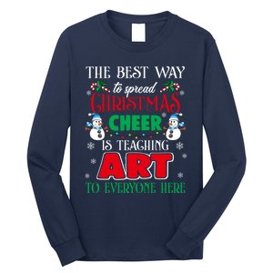 Art Teacher Gift Ugly Sweater Christmas Cheer Artist Long Sleeve Shirt