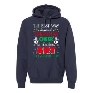 Art Teacher Gift Ugly Sweater Christmas Cheer Artist Premium Hoodie