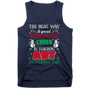 Art Teacher Gift Ugly Sweater Christmas Cheer Artist Tank Top