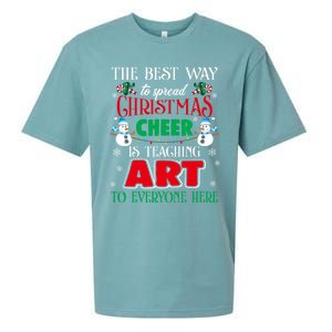 Art Teacher Gift Ugly Sweater Christmas Cheer Artist Sueded Cloud Jersey T-Shirt