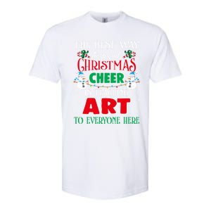 Art Teacher Gift Ugly Sweater Christmas Cheer Artist Softstyle CVC T-Shirt