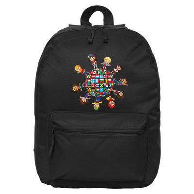 Around The Globe Cultural Diversity Flags Of The World 16 in Basic Backpack
