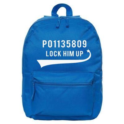 Anti Trump GA Booking Number Fulton County Jail Lock Him Up 16 in Basic Backpack