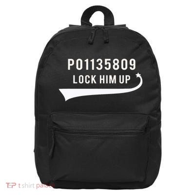 Anti Trump GA Booking Number Fulton County Jail Lock Him Up 16 in Basic Backpack