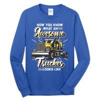 Awesome Trucker Gift Semi Truck Driver Big Rig Truckers Gift Tall Long Sleeve T-Shirt