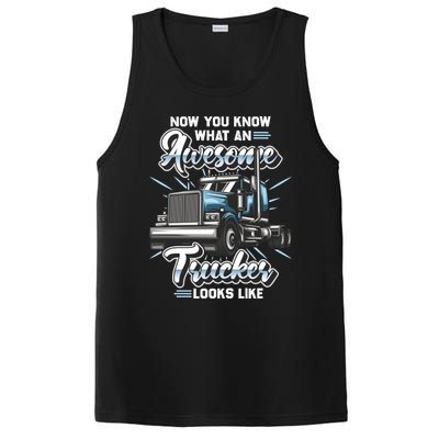 Awesome Trucker Gift Semi Truck Driver Big Rig Truckers Cute Gift PosiCharge Competitor Tank