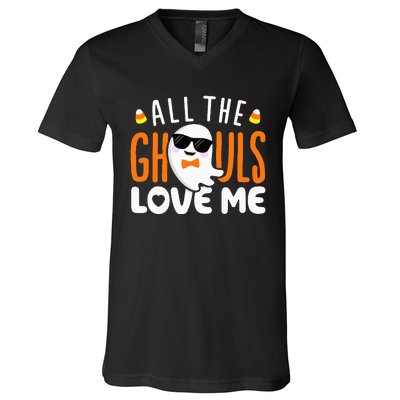 All The Ghouls Love Me Halloween Costume V-Neck T-Shirt