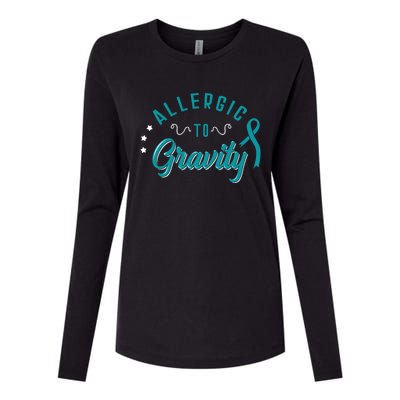 Allergic To Gravity Pots Dysautonomia Turquoise Ribbon Salt Cute Gift Womens Cotton Relaxed Long Sleeve T-Shirt