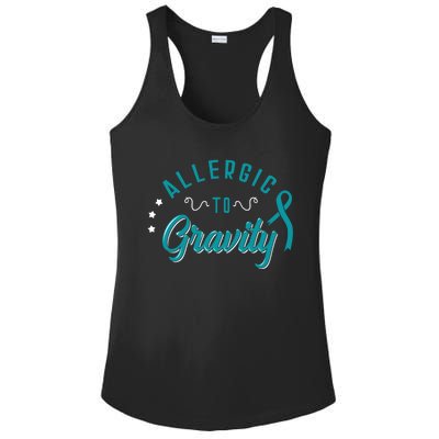 Allergic To Gravity Pots Dysautonomia Turquoise Ribbon Salt Cute Gift Ladies PosiCharge Competitor Racerback Tank