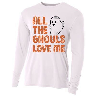 All The Ghouls Love Me Ghost Boy Halloween Cooling Performance Long Sleeve Crew