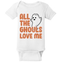 All The Ghouls Love Me Ghost Boy Halloween Baby Bodysuit