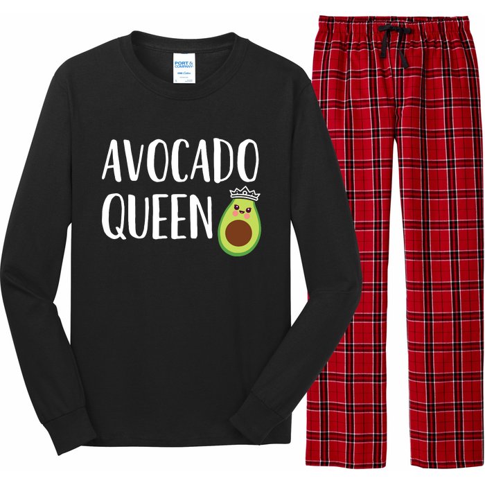 Avocado Themed Gift Women Girlsfunny Avocado Queen Long Sleeve Pajama Set