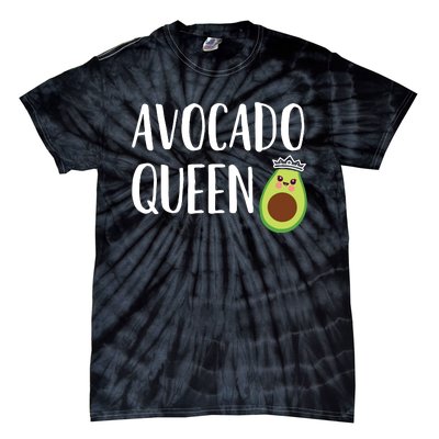 Avocado Themed Gift Women Girlsfunny Avocado Queen Tie-Dye T-Shirt