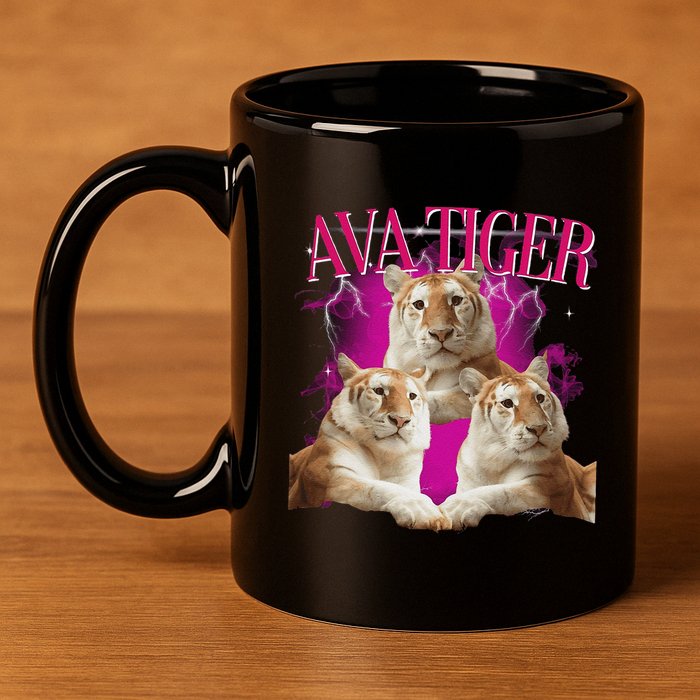 Ava The Golden Tiger Of Chiang Mai Cute Big Orange Cat 11oz C Handle Ceramic Mug