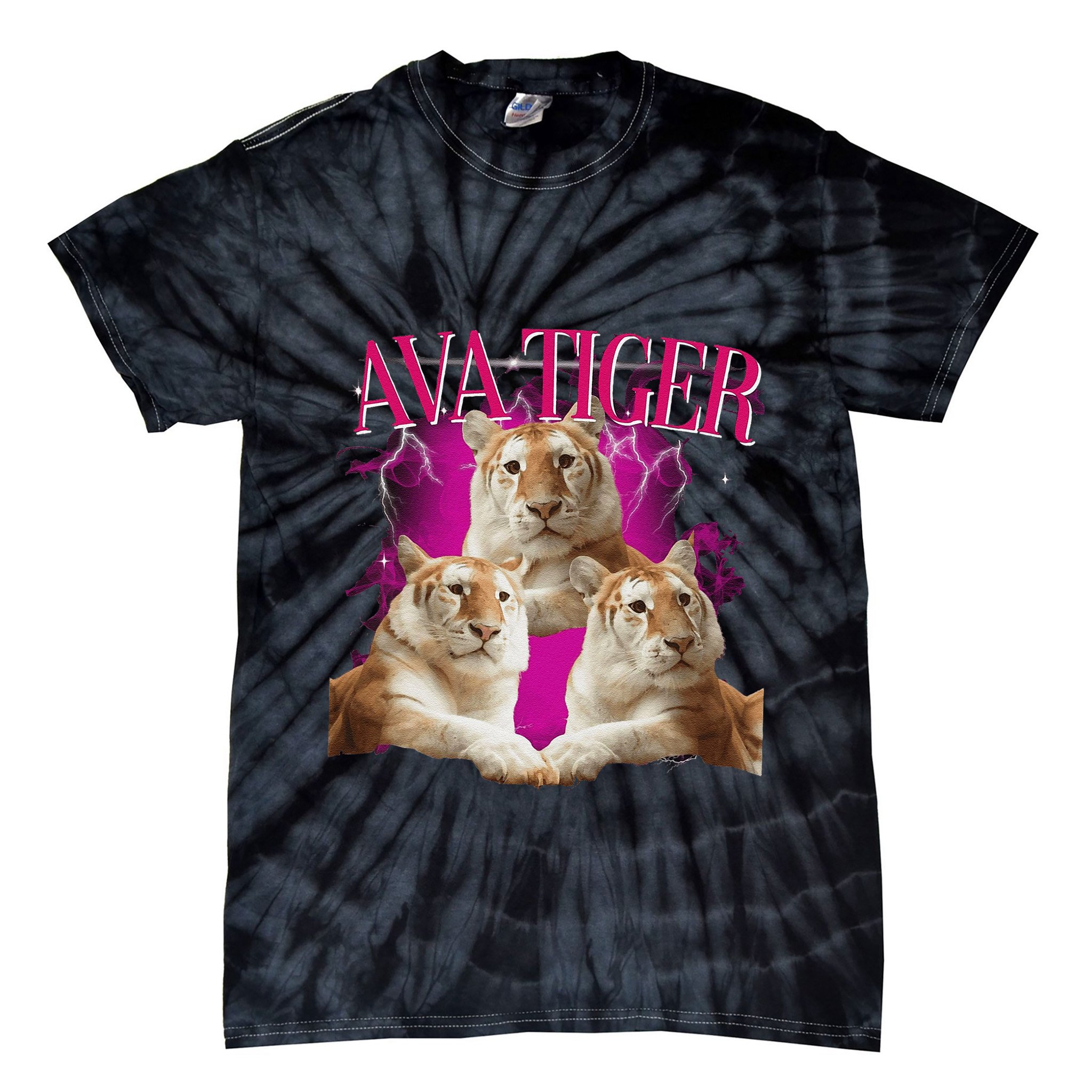 Ava The Golden Tiger Of Chiang Mai Cute Big Orange Cat Tie-Dye T-Shirt