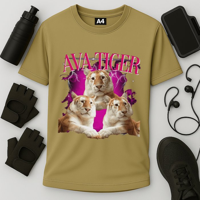 Ava The Golden Tiger Of Chiang Mai Cute Big Orange Cat Cooling Performance Crew T-Shirt