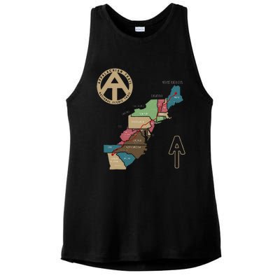 Appalachian Trail Hiking Map Ladies PosiCharge Tri-Blend Wicking Tank