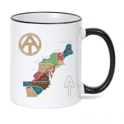 Appalachian Trail Hiking Map 11oz Black Color Changing Mug