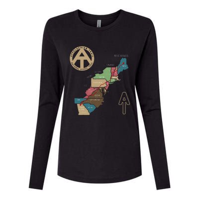 Appalachian Trail Hiking Map Womens Cotton Relaxed Long Sleeve T-Shirt