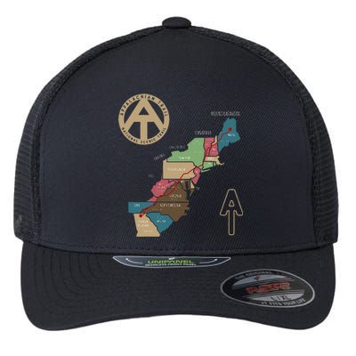 Appalachian Trail Hiking Map Flexfit Unipanel Trucker Cap