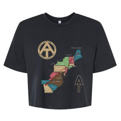 Appalachian Trail Hiking Map Bella+Canvas Jersey Crop Tee