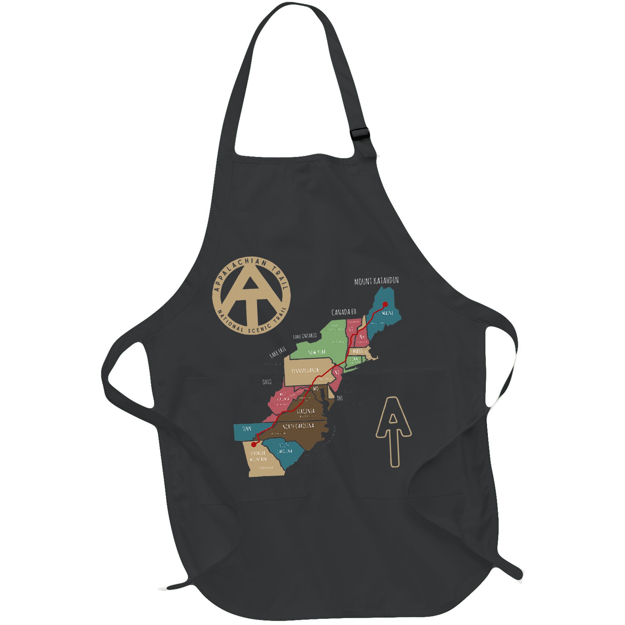 Appalachian Trail Hiking Map Apron