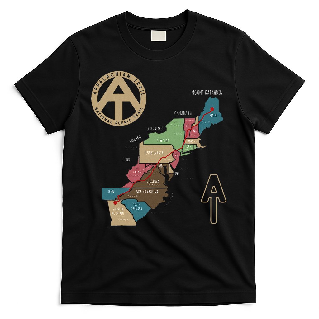 Appalachian Trail Hiking Map T-Shirt
