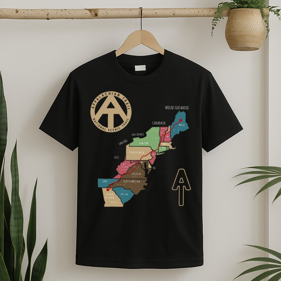 Appalachian Trail Hiking Map T-Shirt