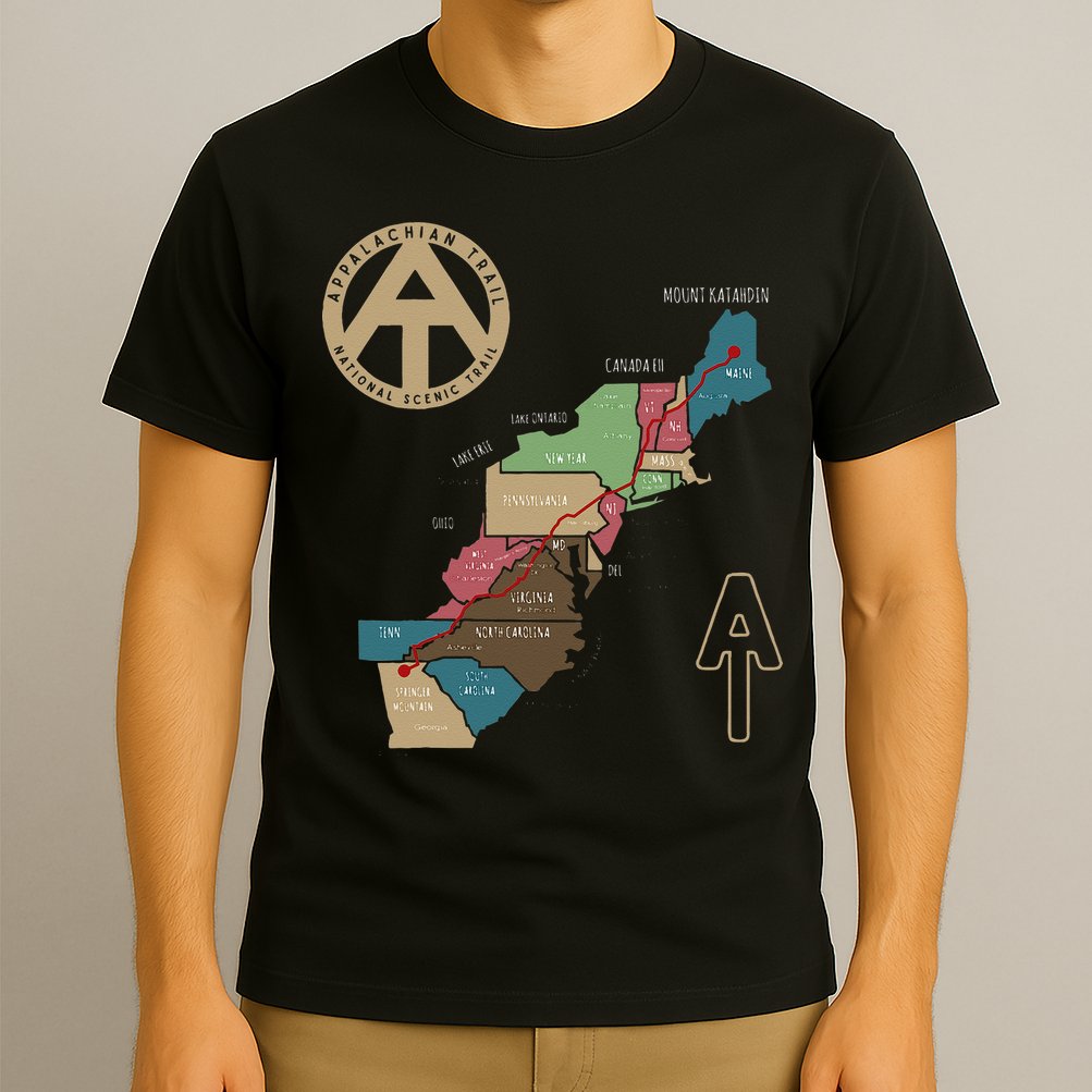 Appalachian Trail Hiking Map T-Shirt