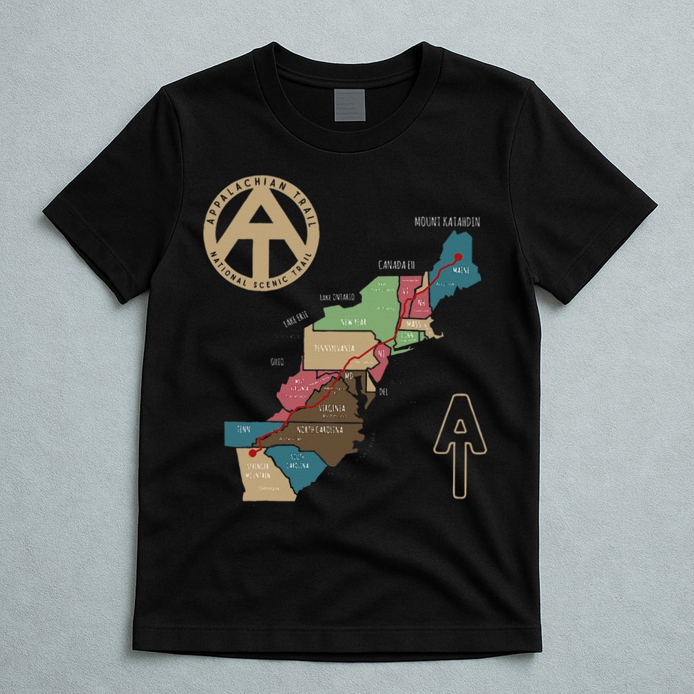 Appalachian Trail Hiking Map T-Shirt