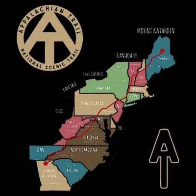 Appalachian Trail Hiking Map T-Shirt
