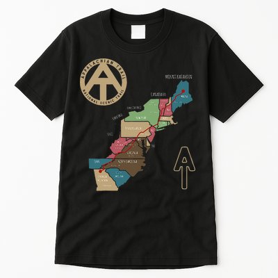 Appalachian Trail Hiking Map Tall T-Shirt