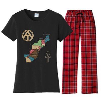 Appalachian Trail Hiking Map Women's Flannel Pajama Set